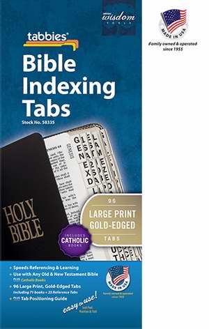 Bible Tab: Large Print O&N Testament W/Catholic Books-Gold - Tabbies